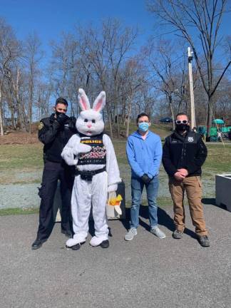 Officer E. Bunny at last year’s Easter egg hunt. Photo provided.
