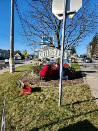 Kiwanis Club spruces up Chester sign for the season