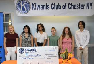Members of the Chester Academy Class of 2025 were awarded scholarships from the Kiwanis Club of Chester in June. Photo provided