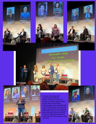 This image is a collage of the mainstage events from last year’s Milford Readers &amp; Writers Festival.