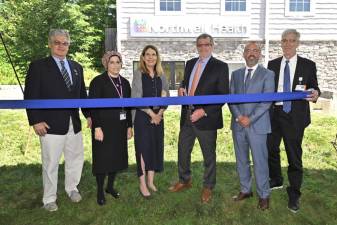 Pictured from from left to right are: Assemblyman Chris Eachus; Rose Teitelbaum, vice president of operations, Western Region; <a rel=nofollow href=https://www.northwell.edu/about/leadership/marla-koroly-md>Marla Koroly</a>, MD, FACP, MBA, associate ambulatory physician executive, Westchester and Connecticut; <a rel=nofollow href=https://www.northwell.edu/about/leadership/michael-dowling>Michael Dowling</a>, Northwell Health president and CEO, Northwell Health; <a rel=nofollow href=https://www.northwell.edu/about/leadership/kevin-beiner>Kevin Beiner</a>, SVP, regional executive director, Western Region, Northwell Health and <a rel=nofollow href=https://www.northwell.edu/about/leadership/mark-a-talamini-md-mba-facs>Mark Talamini</a>, MD, MBA, FACS, SVP and executive director Northwell Health Physician Partners, at the ribbon-cutting to officially open Northwell’s Monroe medical practice. Photo courtesy Northwell Health.