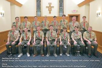 Fifteen Goshen Eagle Scouts
