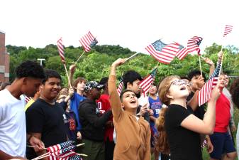 Chester Academy faculty and students honor those lost on 9/11.