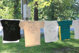 Clothesline Project at the Government Center in 2021.