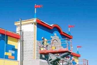 Work continues on the future Brick Street in Legoland. Photo provided by Matt Besterman.