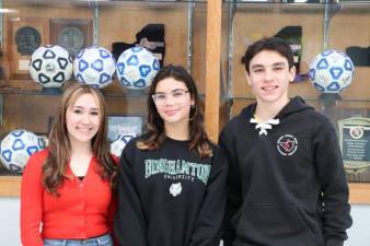 L-R: Angelina Celio, Katia Palau and Michael Lombardi are proud to participate in the Fall 2023 cohort of Senator James Skoufis’s Youth Advisory Council.