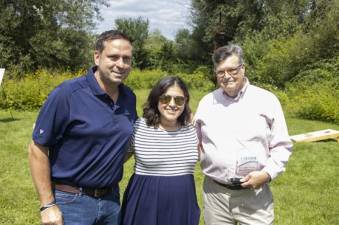 Pictured from left to right are: Orange County Executive Steve Neuhaus, Kaitlynn Lancellotti, the executive director of Vision Hudson Valley, and Jim Delaune, the executive director of Orange County Land Trust. Provided photo.