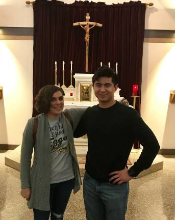 Mary Grace Raciti and Dylan Aiello in the Burke Catholic chapel (Photo provided)