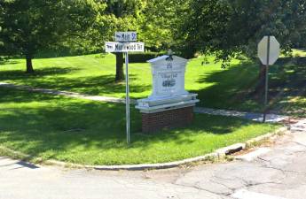 The entrance to Goshen Village Hall.