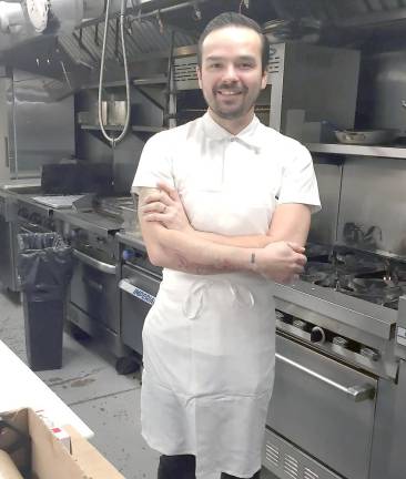 Bryce Stevenson in the Hotel Fauchère kitchen