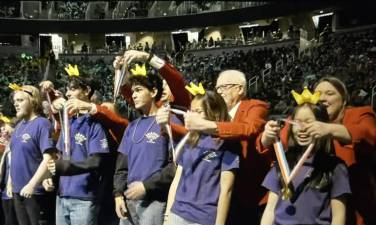Goshen High School receives gold medals at the closing ceremony at Michigan State University May 24.