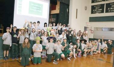 Many of the students who celebrated “crazy hat day” during a recent Catholic School’s Week at the former St. Stephen – St. Edward’s Elementary School, will now have an opportunity to return to familiar surroundings this year when the building is utilized as a satellite campus of St. John's School in Goshen. File photo by Roger Gavan.