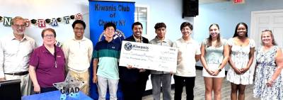 From left to right – Ray Presky, president Chester Kiwanis, Susan Bahren, Key Club advisor Chester Kiwanis, Brayan Flores, David Gonzalez, Brandon Bialorucki, Christian Calloway, Daniel Gonzalez, Paige Niles, Tahlia Campbell, Sandra Nagler, Kiwanis Scholarship Chair. Missing from the picture Yamilet Lopez Cortez and Sophia Stanley, who were unable to attend.