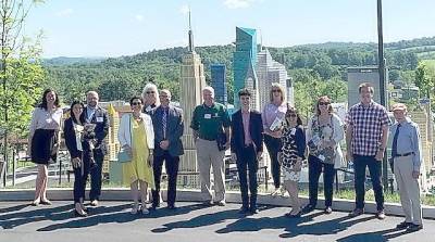 On Wednesday, June 16, the Goshen Chamber of Commerce held a sold-out breakfast at the LEGOLAND New York Resort in Goshen. “(LEGOLAND) picked up the tab and provided tours of the park,” said Regina Clark, the executive director of the Goshen Chamber. “Everyone was thrilled.” Among the Goshen Chamber members to take the tours were Anna Nasser, Sharon and Mike Warantz, Zach and Catherine Lagoudakis and TJ and Maureen Horrego. Now in its final stages of completion, the resort opened for previews beginning May 29. Photo provided by Regina Clark.