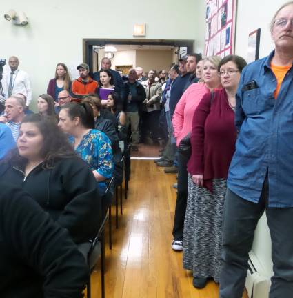 Another meeting on Chester development, another packed meeting hall on April 27 (Photo by Frances Ruth Harris)