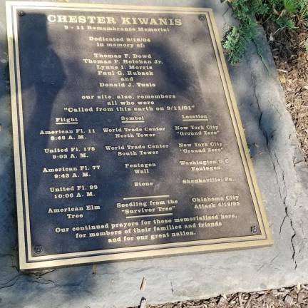 Members of the Chester community to be remembered are Donald J. Tuzio, Lynne I. Morris, Paul G. Ruback, Thomas F. Dowd and Thomas P. Holohan Jr.