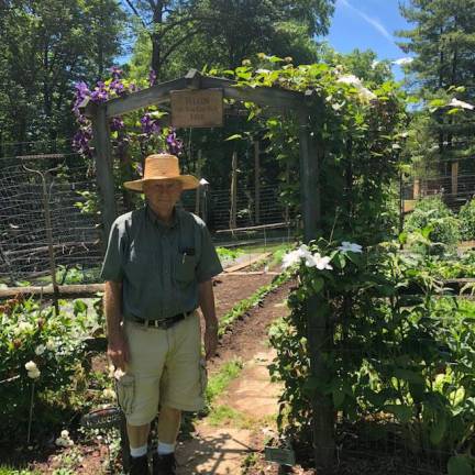 Frank Hennion in his garden at last year's event. The fan-favorite will be on the map again this Sunday
