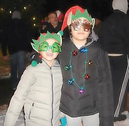 Aren’t brother and sister Chloe, 6, and Liam, 8, Erario cute Santa’s elves? The Goshenites came to the tree lighting with their parents, Chris and Julissa Erario. Julissa called the event “fabulous!