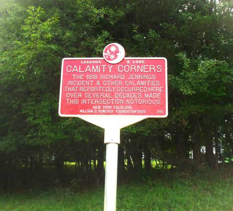 The latest marker commemorates “Calamity Corners, the site of numerous incidents of misfortune that include America’s first murder for hire.