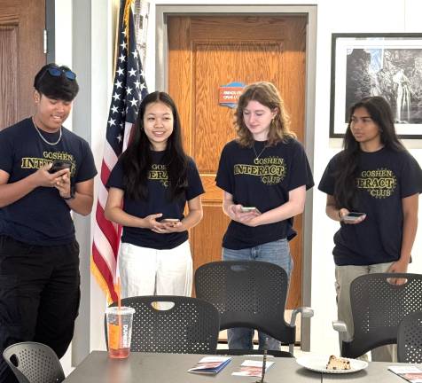 From left to right, Interact Club members Rhyley Ruffy, Lujin Rosie Li, Ava Carroll and Tarunya Balamurali.
