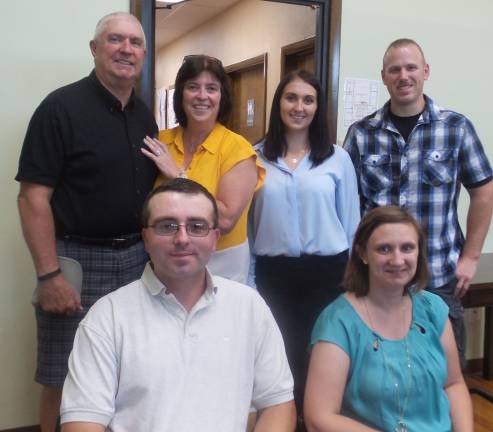 Front: Joe and Amanda Previtera. Back: David and Laura Gannon, new part-time Chester police officer Laura Gannon, and Mike Dunlop (Photo by Frances Ruth Harris)