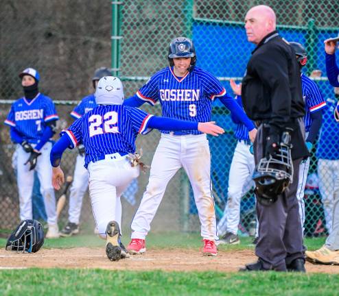 Goshen High School baseball players.