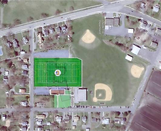 Aerial view showing proposed field