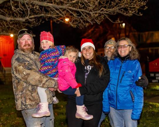 The Knuth and Palmer families at the Holiday Light Parade in Chester, NY. Photos by Sammie Finch