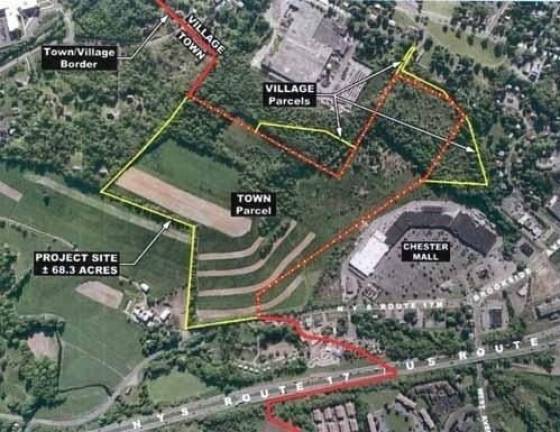 The BT Holdings site showing the portion of the parcel that is being annexed from town to village.