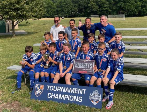 The Goshen Warriors boys U9 soccer, in their first Hershey Summer Classic 2023, took first place in their division. Photos provided by Suzanne and Lucas.
