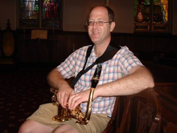 Saxophonist Bill Powers, pictured, will perform at a concert with organist Jonathan Hall, Minister of Music at the First Presbyterian Church in Goshen (Photo by Geri Corey)