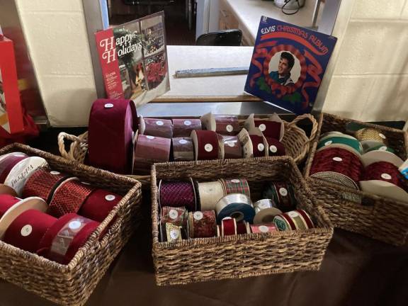 A wide selection of spools of holiday ribbons to create those special decorations will be available at the St. Stephen’s Christmas Market on Dec. 4, 5 and 11.