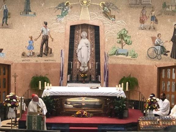 Provided photo Cardinal Timothy Dolan, the Archbishop of New York, celebrated Mass at the convent of Mother Saint Frances Cabrini, the patroness of immigrants and refugees, at her shrine in Washington Heights.