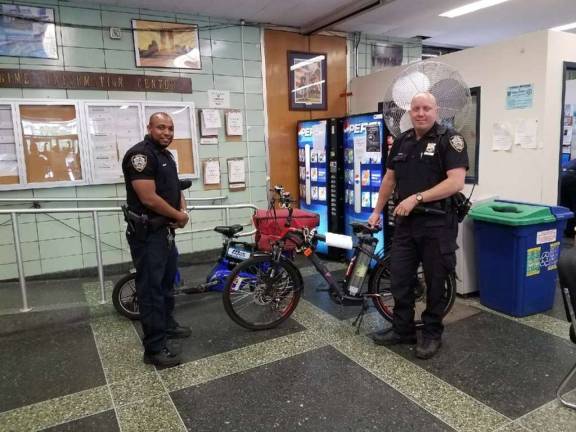 E-bikes remain illegal and were confiscated by police over 1,000 times last year, but legislation now under consideration in the City Council would legalize the motorized bicycles. Photo: NYPD, via Twitter