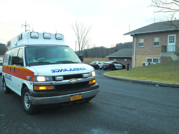 Mobile Life Support Service is staked out in front of Chester town hall until it can move into the ambulance building on Laroe Road. (Photo by Hema Easley)