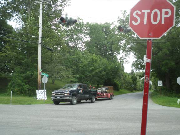 The intersection at County Route 1A, County Route 41 and Blooms Corners road in the town of Warwick hamlet of Edenville where three teenagers were killed in a tragic car crash earlier this month. Photo by Nathan Mayberg