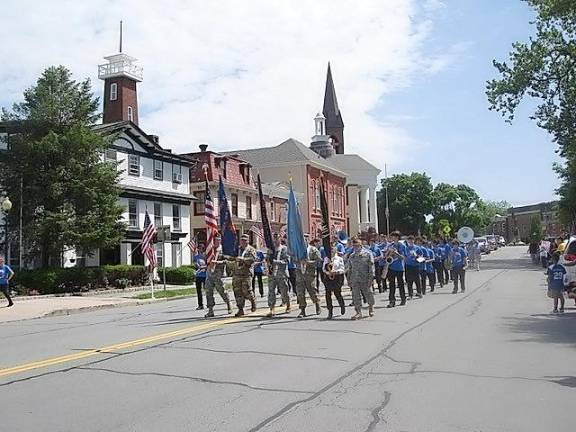 The combined Goshen American Legion/Veterans of Foreign Wars Color Guard, led by Captain Ray Quattrini,