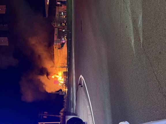 Fire damages the Chestnut Market on Brookside Avenue in Chester early Tuesday morning.
