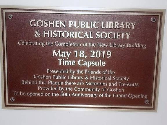 Time capsule lodged in Goshen Library wall