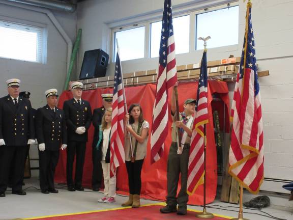 Scouts listen attentively (Photo by Ginny Privitar)