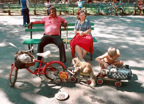 &quot;Tender Vittles, Cats on Parade,&quot; Central Park, 1978. D. Gorton, NYC Parks Photo Archive
