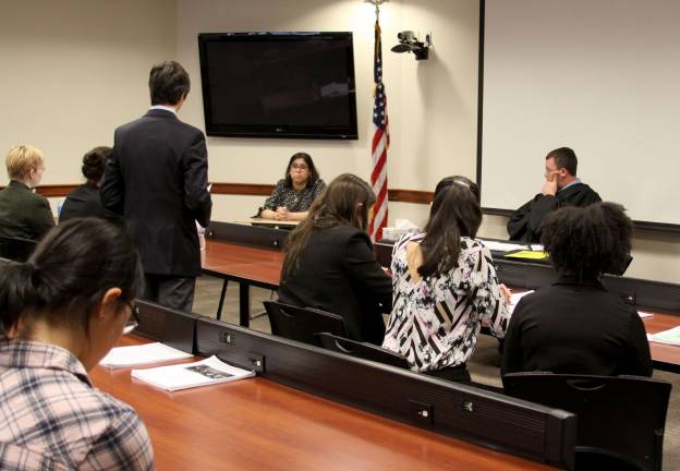The Mock Trial team from Warwick Valley High School eliminated the team from Chester Academy during the opening round of the tournament held Saturday, April 7, at the Orange-Ulster BOCES campus in Goshen.