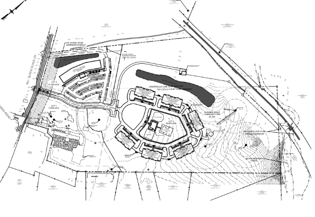 The proposed site plan for a new luxury hotel and retirement community.