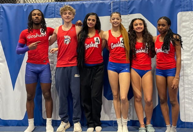 Members of the Goshen High School track team.