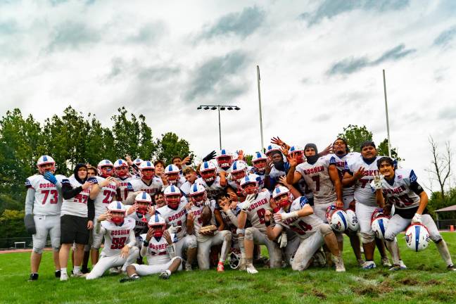 The Goshen Gladiators defeated the Warwick Wildcats to capture the coveted spirit trophy.