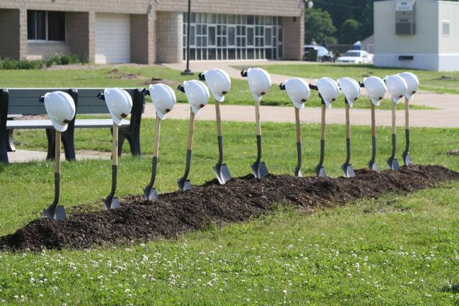 Shovels and hardhats are ready for the ceremonial dirt toss. (Photo provided)