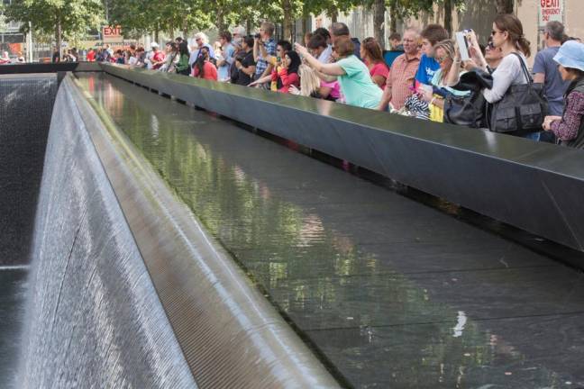 This is one of the two pools at the National September 11 Memorial &amp; Museum in lower Manhattan. Photo by Robert G. Breese.