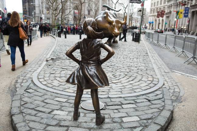 &quot;Fearless Girl&quot; statue near Wall Street. Photo: Anthony Quintano, via flickr