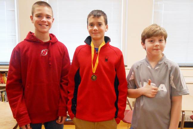 From left: Ryan Garton, third place; Ben Madnick, first place; and Sam Sherlock, second place.