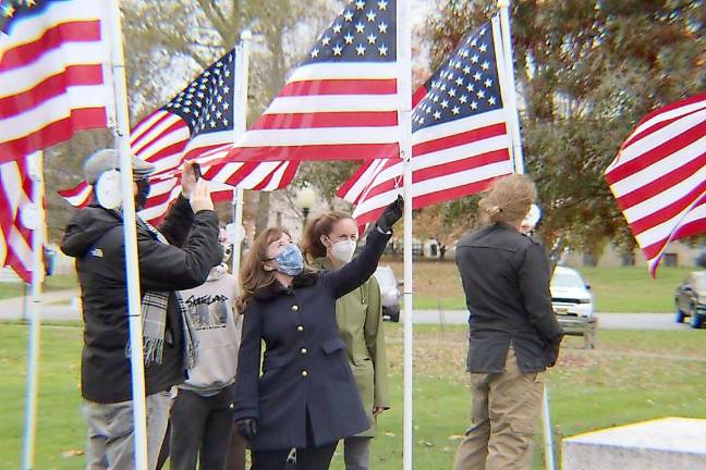 This family locates the flag they sponsored.